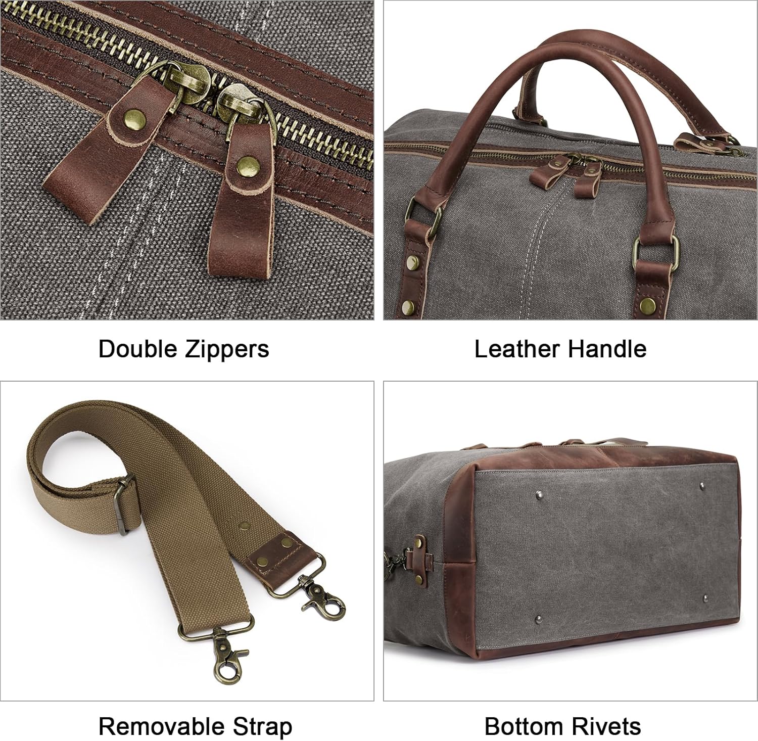 Duffle Bag for Travel Canvas Duffel Bag Carry on Weekender Bag for Men - Image 6