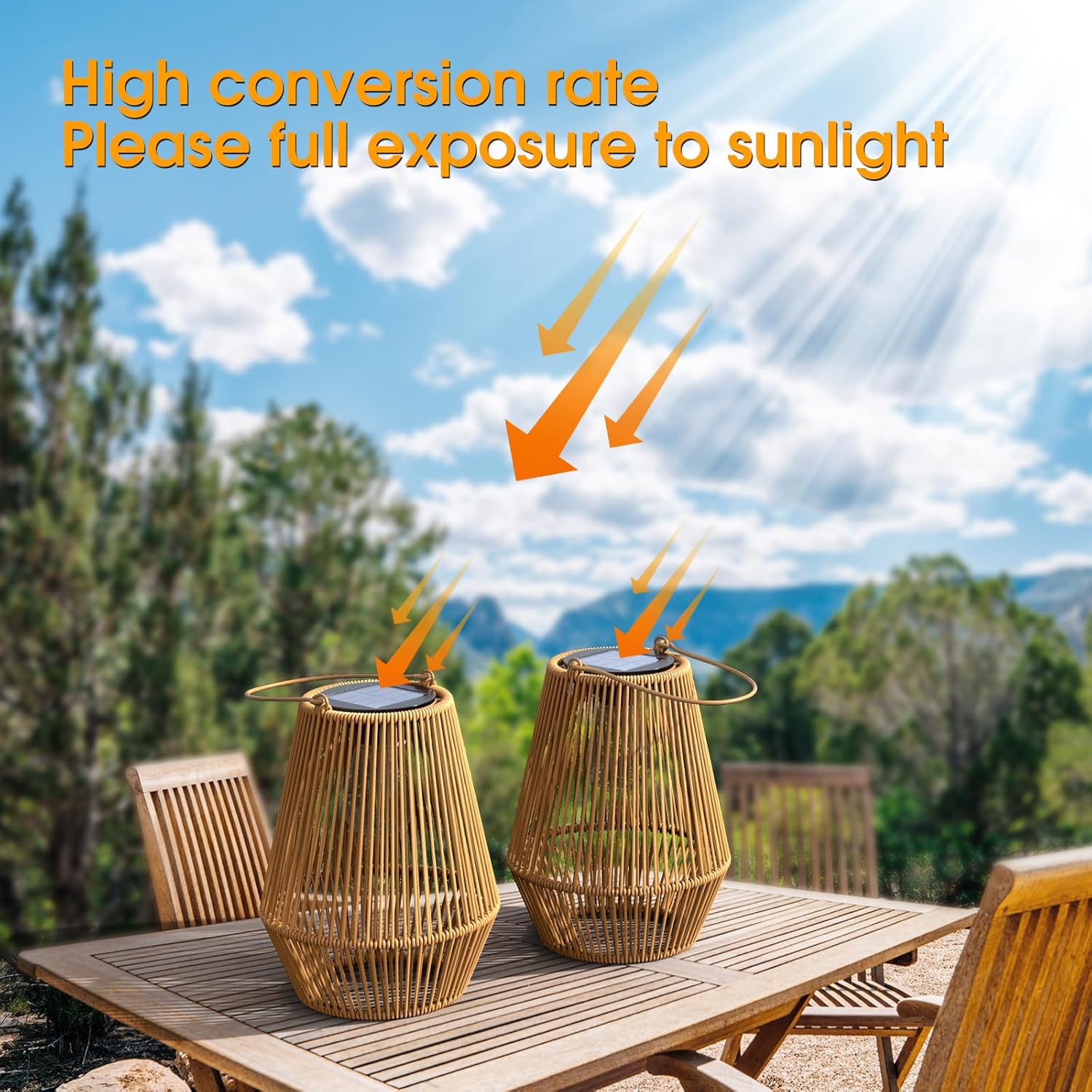 Solar Lanterns Outdoor, KagoLing Solar Hanging Lantern Lights Decorative Christmas Light for Garden Patio Courtyard Lawn-2 Pack, HANDLAN-02 - Image 4